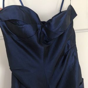 Navy Strapless Dress Mermaid Style